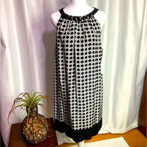 Shoshanna Black & White  colored Geometric Dress